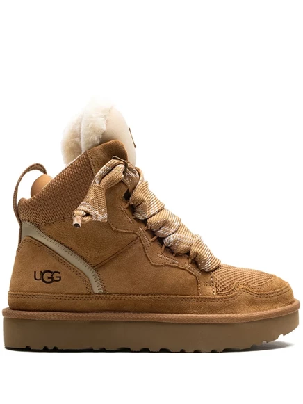 Женские высокие кеды UGG Highmel из замши, коричневые
