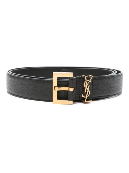 Кожаный ремень Saint Laurent Cassandre black