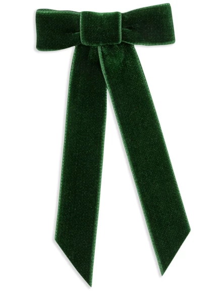 Женская заколка-бантик Jennifer Behr Velvet Bow, зеленая