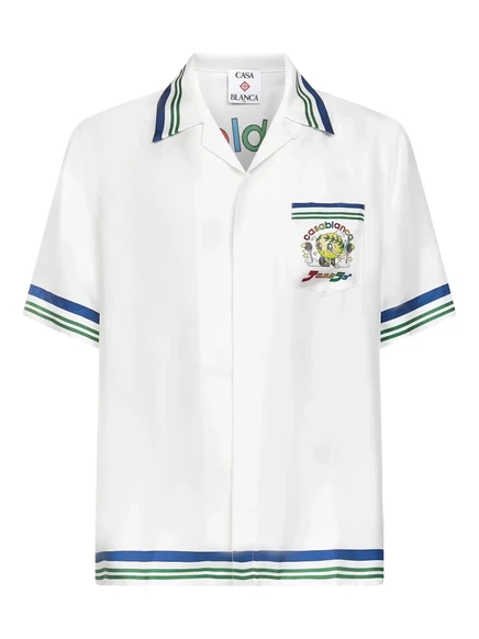 Мужская рубашка Casablanca Tennis Mascot, белая
