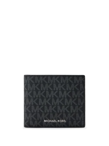 Мужской кошелек Michael Kors из жаккарда с монограммой, черный