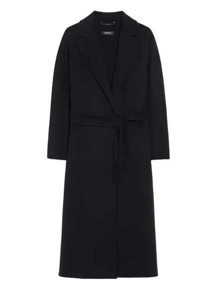 Женское приталенное пальто S. Max Mara с поясом, синее