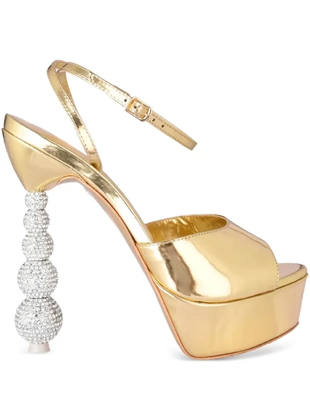 Босоножки на платформе Sophia Webster 140 мм Natalia crystal gold