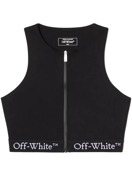 Женский спортивный топ Off-White logo-band rowing, черный