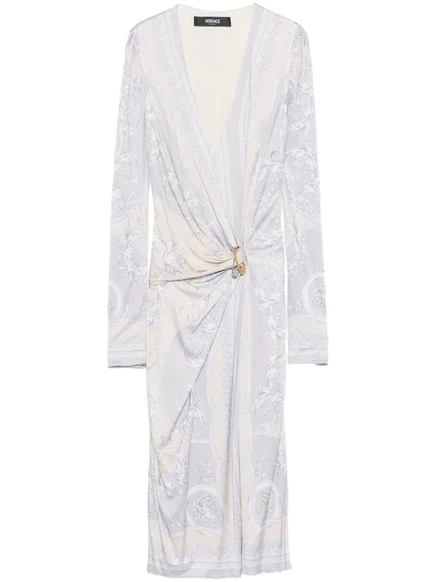 Платье миди с принтом от Versace Coupe des Dieux neutrals