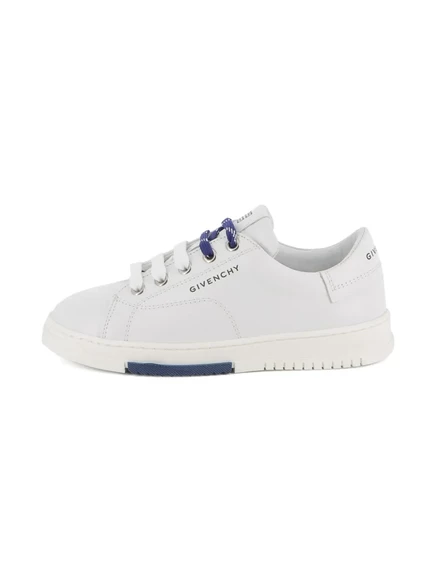 Кроссовки из кожи с тиснением под логотип Givenchy Kids white