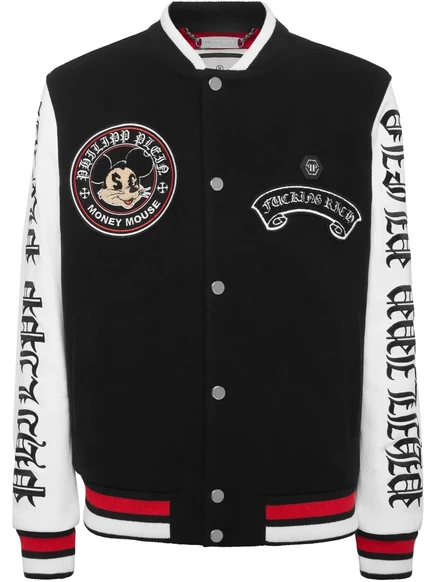 Школьная куртка с эмблемой Philipp Plein Money Mouse black