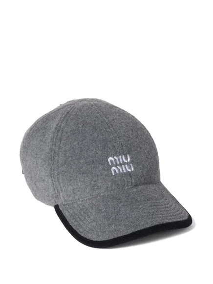Женская бейсболка Miu Miu из флиса, серая