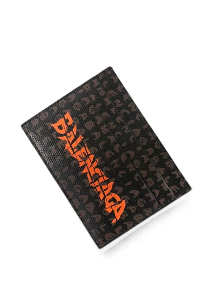 Мужской картхолдер Balenciaga с логотипом, коричневый