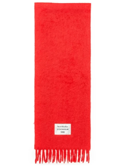Унисекс шарф Acne Studios с бахромой, алый