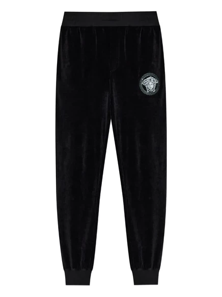 Мужские спортивные брюки Versace с вышивкой Medusa, черные