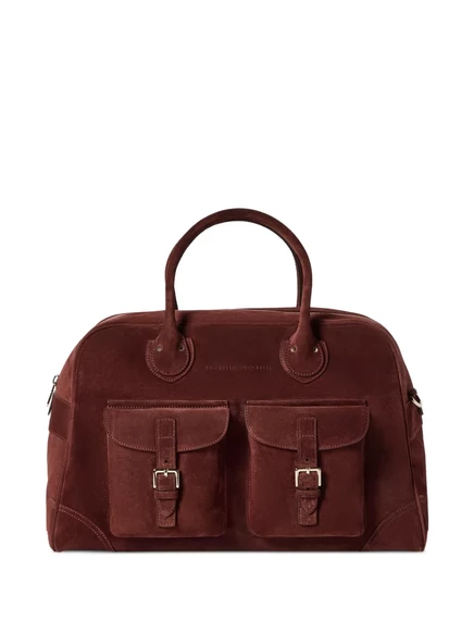 Дорожная сумка Brunello Cucinelli из замши, коричневая