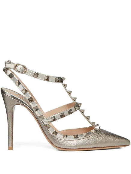 Женские туфли Valentino Garavani Rockstud, золотые (2)