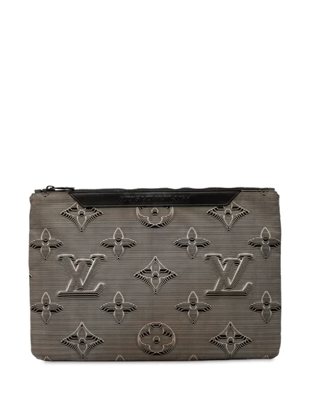 Клатч Louis Vuitton Monogram 3D 2054 обратимый, серый