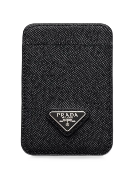 Картхолдер Prada из кожи Saffiano, черный