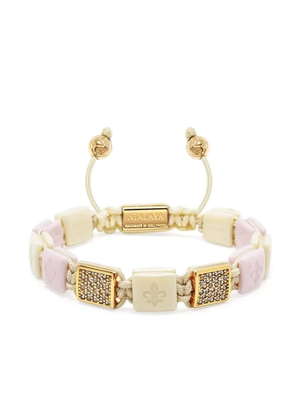 Женский браслет Nialaya Ceramic Flatbead, бежевый