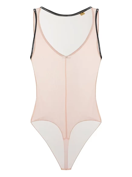 Женское боди Elisabetta Franchi из тюля с логотипом, нюд