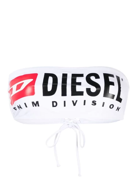 Женский топ-бикини Diesel Bfb-Bryna с логотипом спереди, без бретелей, белый