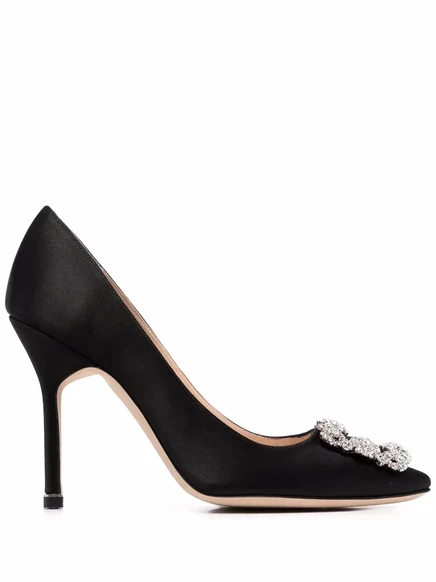 Туфли-лодочки на шпильке с пряжкой от Manolo Blahnik