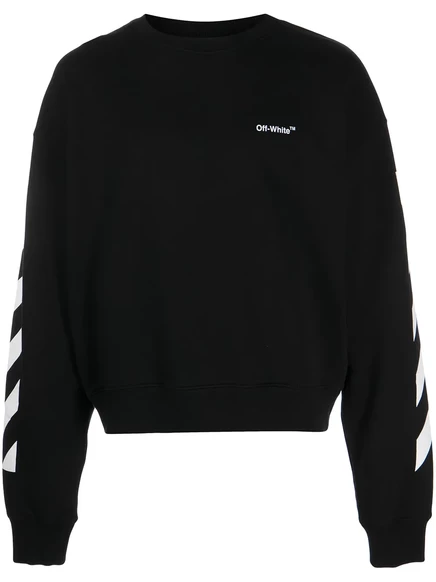 Мужской свитшот Off-White Diagonal Helvetica свободного кроя, черно-белый