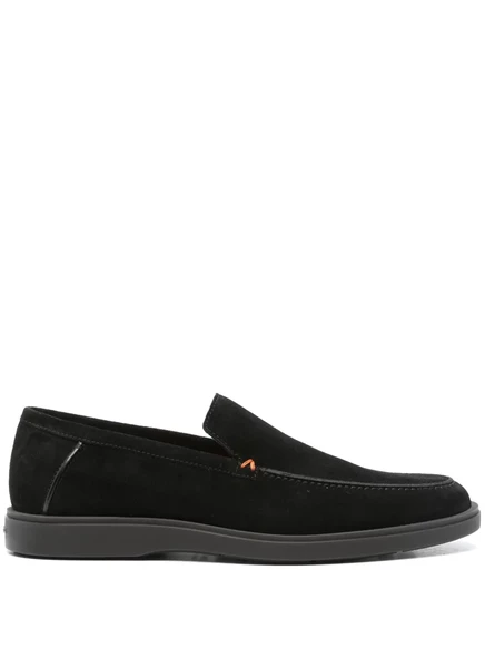 Мужские замшевые лоферы Santoni, черные