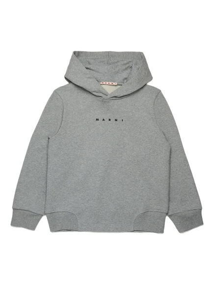 Худи для мальчиков Marni Kids с логотипом, серое