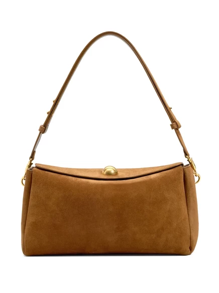 Замшевая сумка-карусель AMI Paris Medium brown