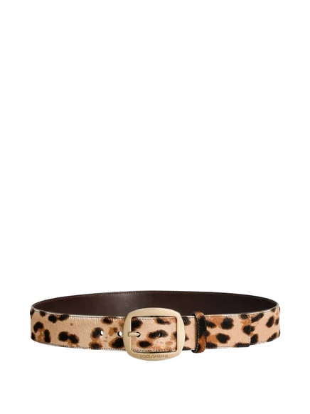 Женский ремень Dolce & Gabbana с пряжкой, леопардовый