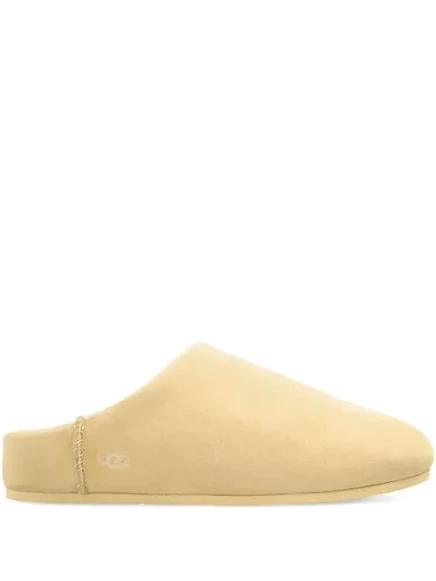 Женские мюли Ugg из замши с овчиной, пастельно-желтые