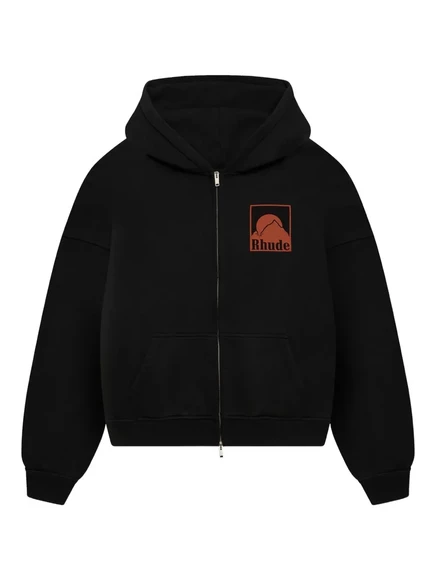 Мужская худи Rhude Moonlight Badge на молнии, черная