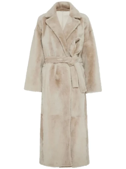 Дубленка Brunello Cucinelli из овечьей шерсти neutrals