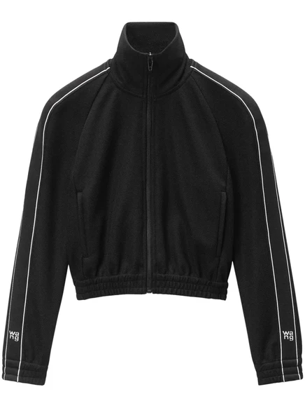 Укороченная спортивная куртка с логотипом Alexander Wang на ленте black