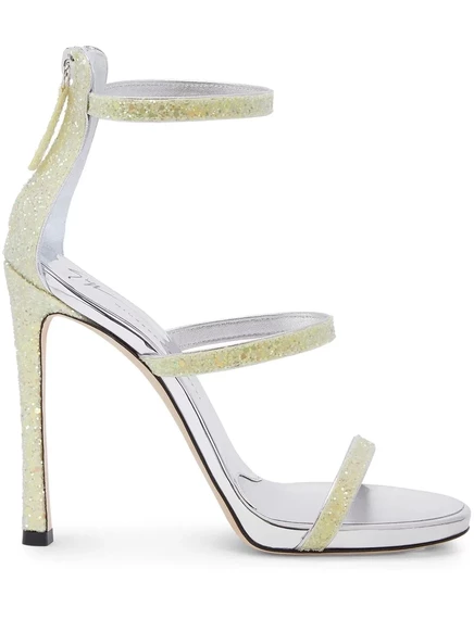 Блестящие босоножки на ремешках Giuseppe Zanotti Harmony yellow