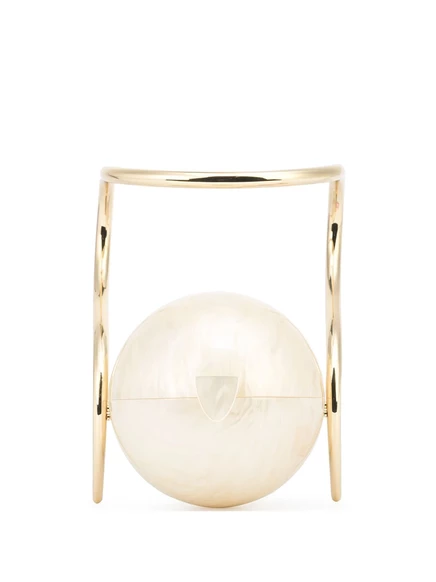Женский клатч Cult Gaia Pearl с золотой фурнитурой, белый