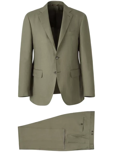 Льняной костюм Canali green