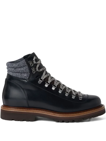 Мужские треккинговые ботинки Brunello Cucinelli кожаные, синие