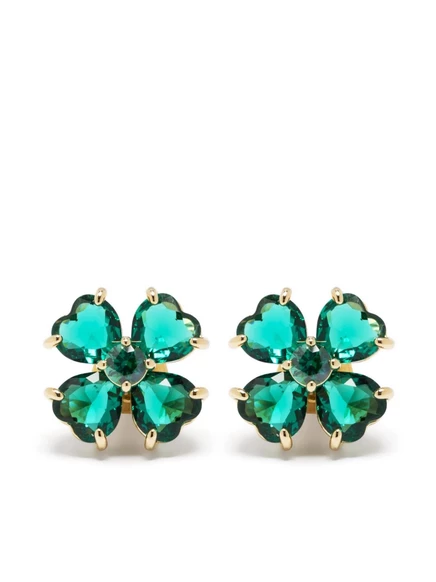 Женские серьги Swarovski Idyllia клевер, золотистые с зелёным