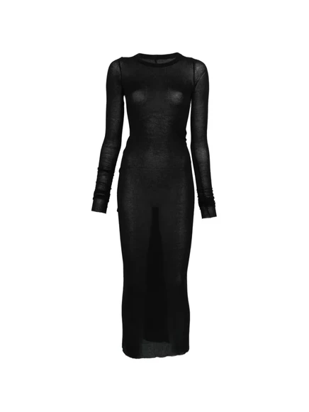 Женское макси-платье Rick Owens с длинными рукавами, черное