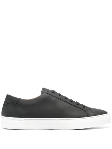Мужские кожаные кеды Polo Ralph Lauren Jermain Lux, черно-белые