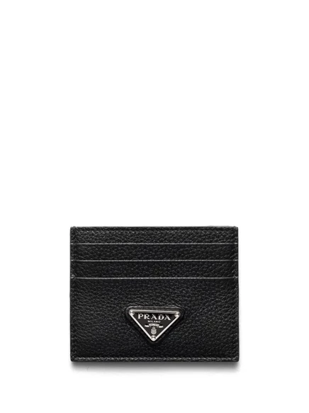 Эмалевый треугольник-визитница с логотипом Prada  black