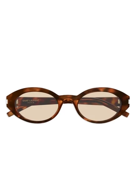 Солнцезащитные очки в овальной оправе Saint Laurent Eyewear brown