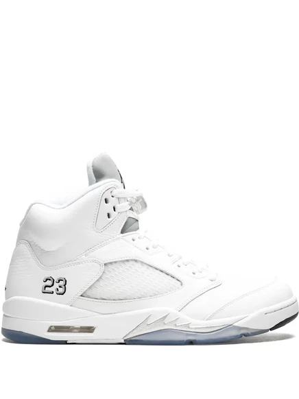 Унисекс кроссовки Jordan Air Jordan 5 Retro, белые с серебристым