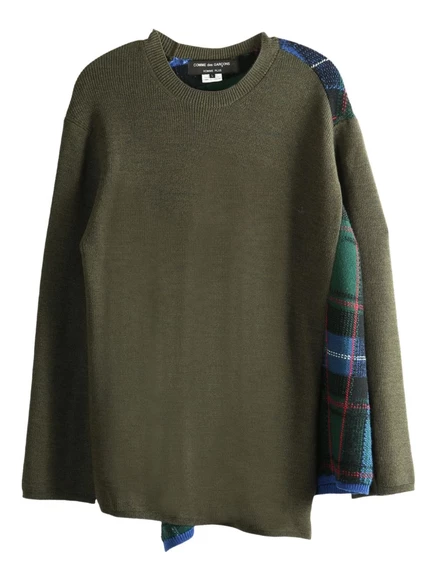 Шерстяной свитер Comme des Garçons Homme Plus с отделкой в рубчик green