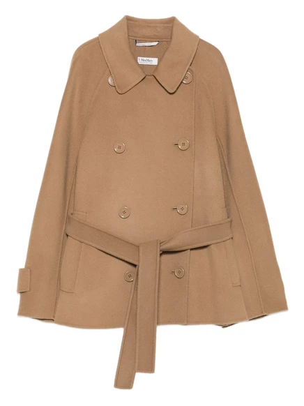Женское двубортное пальто S. Max Mara, верблюжевого цвета