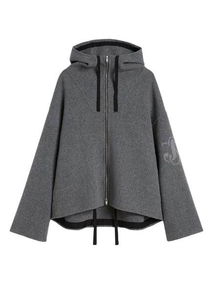Мужская куртка Jil Sander из шерсти с капюшоном, серая