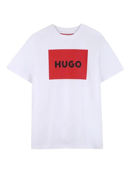 Футболка для мальчиков HUGO Kids с логотипом, белая