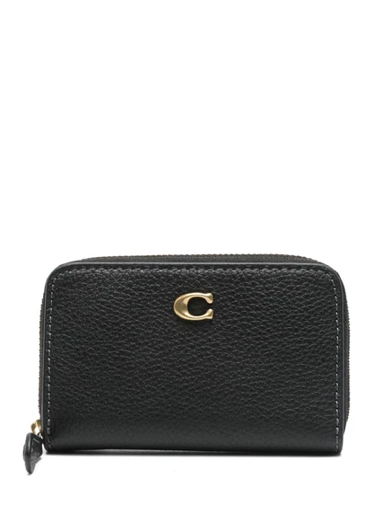 Женский кожаный кошелек Coach, черный