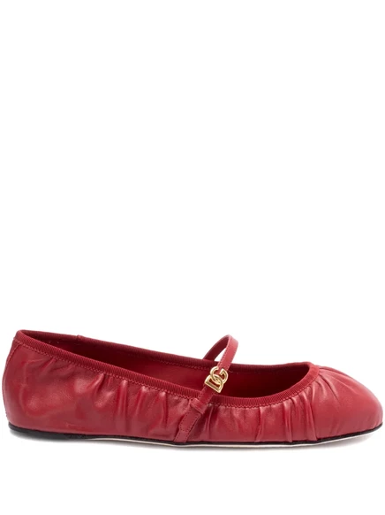 Женские кожаные балетки Dolce & Gabbana, красные