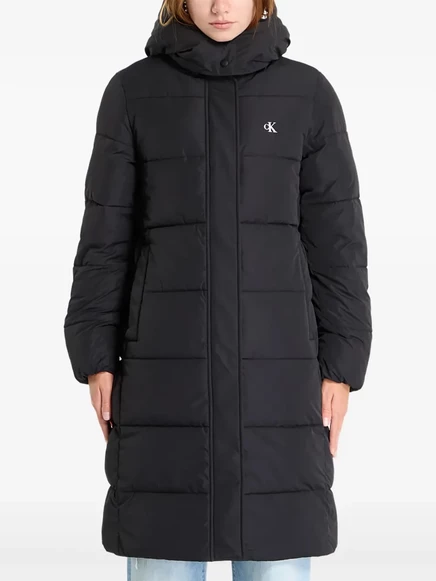 Женское пуховое пальто Calvin Klein с капюшоном, черное