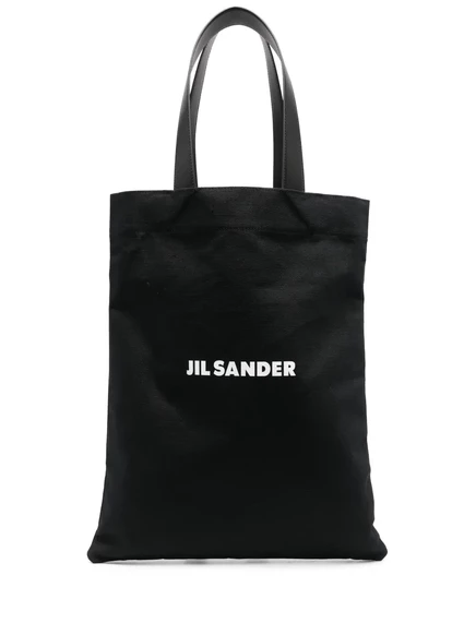 Сумка-тоут Jil Sander с крупным логотипом, черная